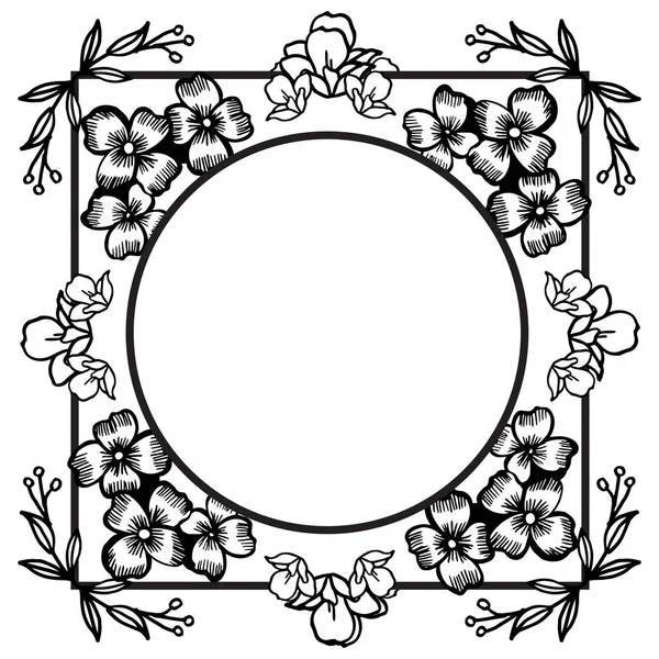 Decoración para plantilla, adorno marco floral. Vector — Vector de stock