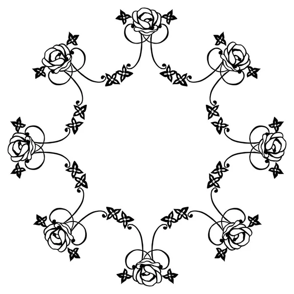 Decoración para plantilla, adorno marco floral. Vector — Vector de stock