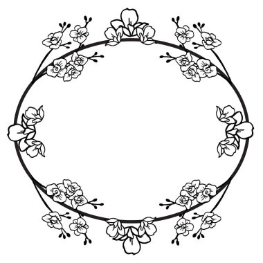 Zarif Vintage çiçek çerçevesi, kart tasarımı için eleman. Vektör