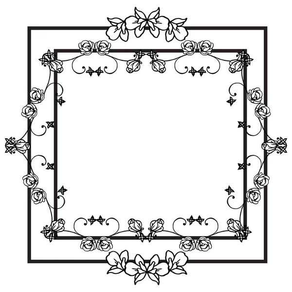 Schönheit schwarz-weißes Blatt Blume Rahmen, mit Platz für Ihren Text. Vektor — Stockvektor
