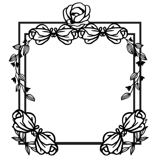 Elegante marco floral vintage, elemento para el diseño de tarjetas. Vector — Archivo Imágenes Vectoriales