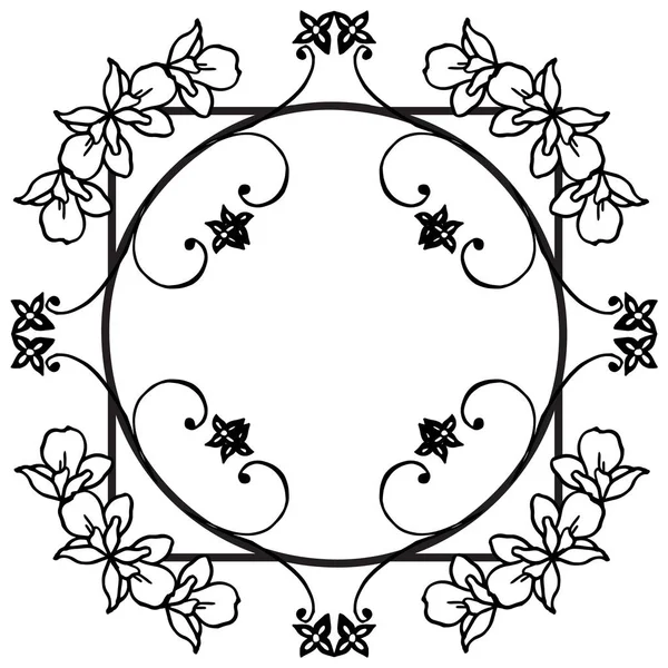 Cadre de fleur de feuille naturelle, pour la décoration de diverses cartes. Vecteur — Image vectorielle