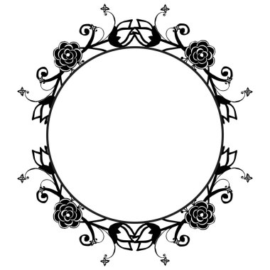 Zarif tasarım, çeşitli çiçek çerçevesi şekil benzersiz, kart tasarımı. Vektör