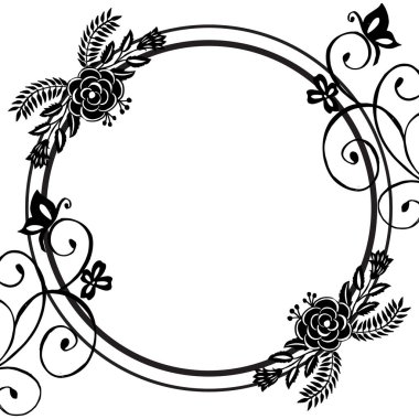 Zarif tasarım, çeşitli çiçek çerçevesi şekil benzersiz, kart tasarımı. Vektör