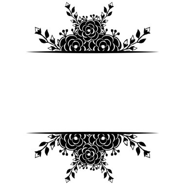 Çiçek elemanı, Vintage çerçeve, kart tasarımı ayarlayın. Vektör