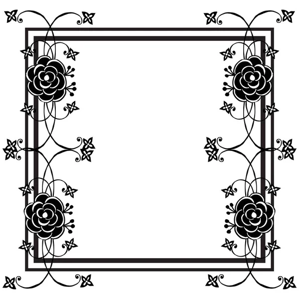 Vintage background with color black and white, with beautiful floral frame, ornate of cards. Vector — Stock Vector