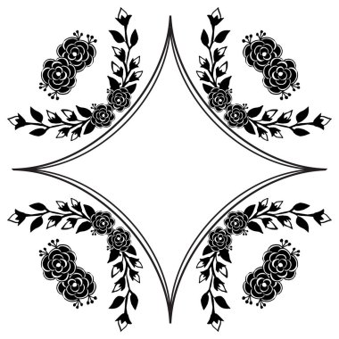 Dikişsiz desen sanat, Sevimli çiçek çerçevesi, kart şablonu. Vektör