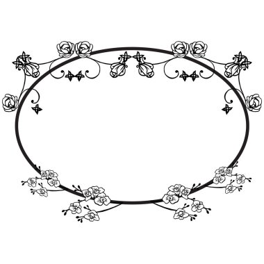 Çiçek ve yaprakları motif, tasarım elemanı çerçevesi. Vektör