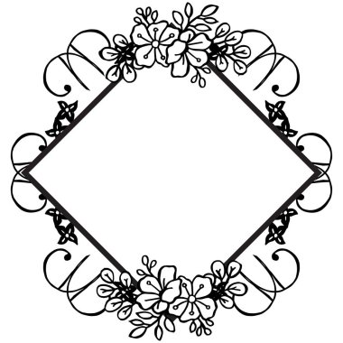Beyaz arka planda izole güzel çiçek çerçeve Vignette. Vektör