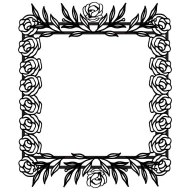 Tasarım kartı, davetiye, tebrik kartı için dekore köşe ile çiçek sınır çerçevesi şablonu. Vektör