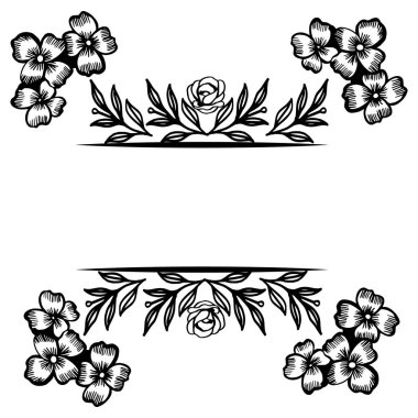 Tasarım kartı, davetiye, tebrik kartı için dekore köşe ile çiçek sınır çerçevesi şablonu. Vektör