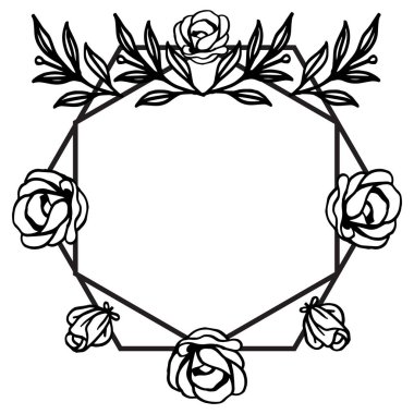Tasarım kartı, davetiye, tebrik kartı için dekore köşe ile çiçek sınır çerçevesi şablonu. Vektör