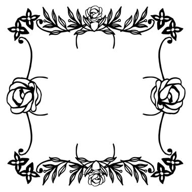 Tasarım kartı, davetiye, tebrik kartı için dekore köşe ile çiçek sınır çerçevesi şablonu. Vektör