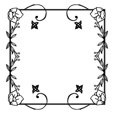 Vintage çiçek çerçevesi, tebrik kartı çeşitli tasarım için. Vektör