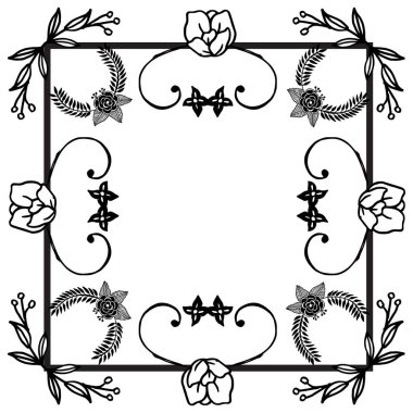 Beyaz bir arka planda basit çiçek çerçevesi, tebrik kartı için tasarım, davetiye, poster. Vektör