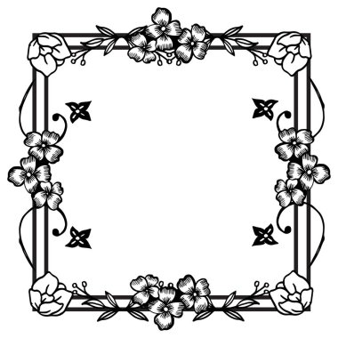 Beyaz bir arka planda basit çiçek çerçevesi, tebrik kartı için tasarım, davetiye, poster. Vektör