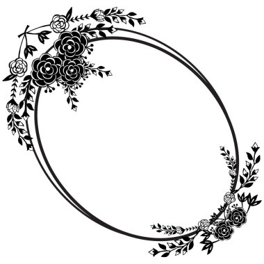 Benzersiz çerçeve şekli, desen çiçek çerçevesi, tebrik kartları süslü. Vektör
