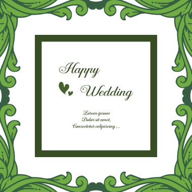 Soyut çiçek çerçevesi, doku zarif, dekorasyon kartı mutlu düğün. Vektör