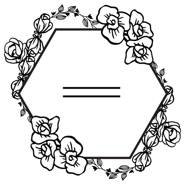 Çiçek ve yaprakları motif, tasarım elemanı çerçevesi. Vektör — Stok Vektör