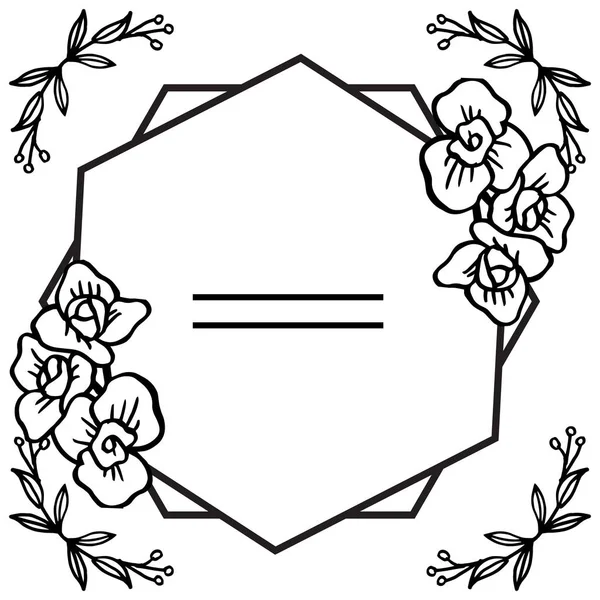 Fleur et feuilles motif, cadre de l'élément de conception. Vecteur — Image vectorielle