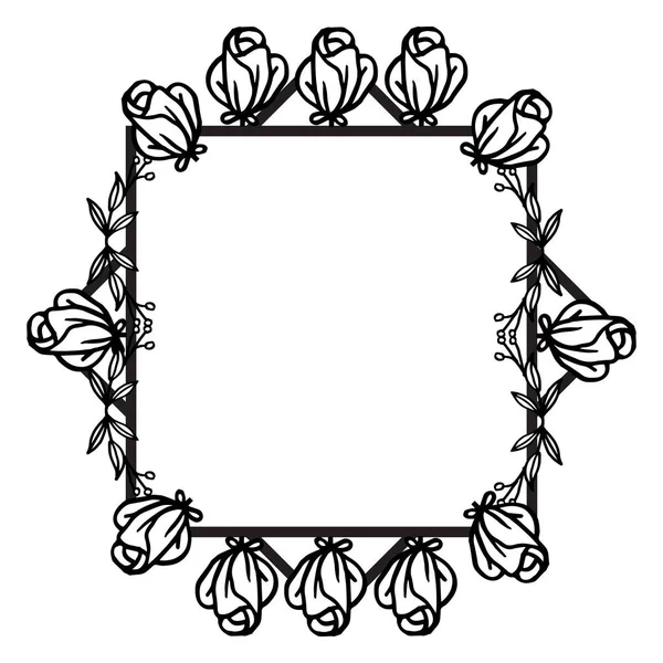 Beyaz arka planda izole güzel çiçek çerçeve Vignette. Vektör