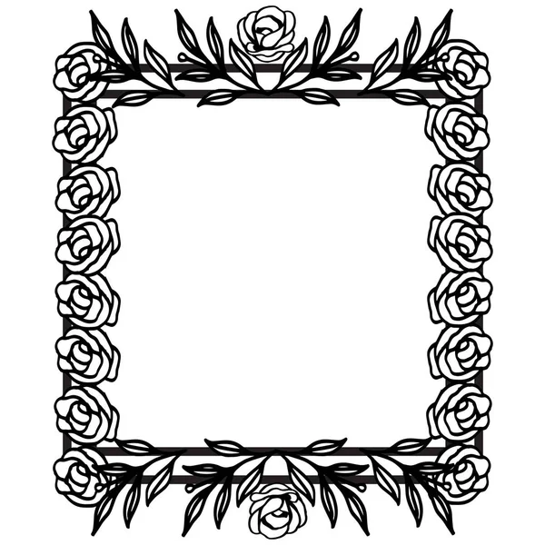 Tasarım kartı, davetiye, tebrik kartı için dekore köşe ile çiçek sınır çerçevesi şablonu. Vektör