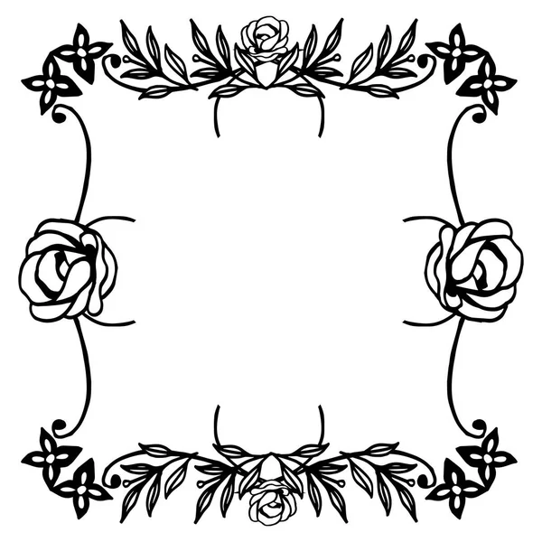 Tasarım kartı, davetiye, tebrik kartı için dekore köşe ile çiçek sınır çerçevesi şablonu. Vektör