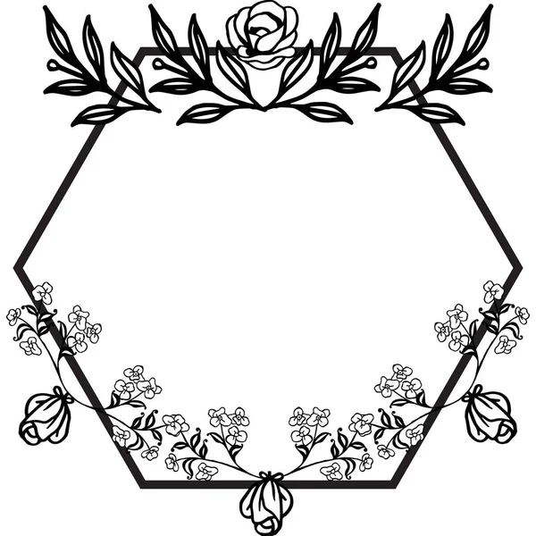 Modèle de cadre de fleur de feuille sans couture, style unique et élégant, pour la décoration de la carte de vœux. Vecteur — Image vectorielle