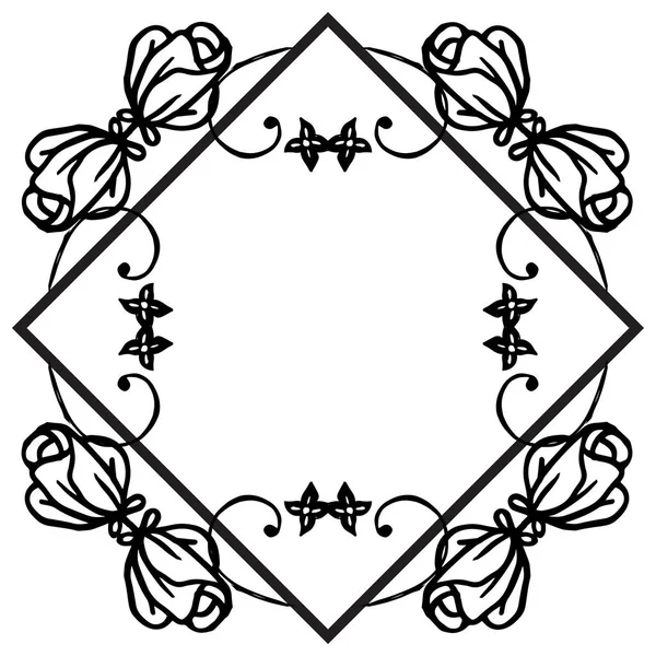 Modèle de cadre de fleur de feuille sans couture, style unique et élégant, pour la décoration de la carte de vœux. Vecteur — Image vectorielle