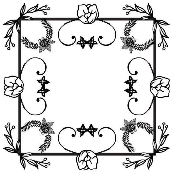 Beyaz bir arka planda basit çiçek çerçevesi, tebrik kartı için tasarım, davetiye, poster. Vektör