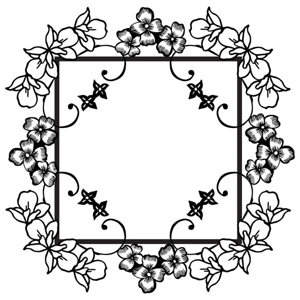 Cadre fleur simple sur fond blanc, design pour carte de vœux, carte d'invitation, poster. Vecteur — Image vectorielle