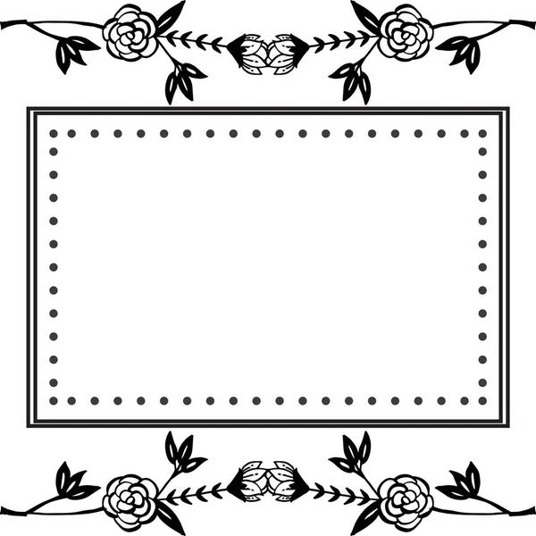 Modello per carte, cornice floreale modello art, sfondo bianco nero. Vettore — Vettoriale Stock