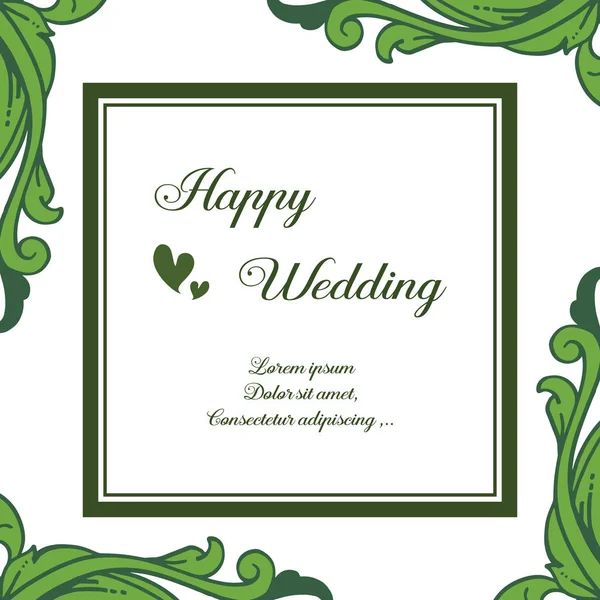 Abstrakte florale Rahmen, Textur elegant, Dekoration Karte glückliche Hochzeit. Vektor — Stockvektor