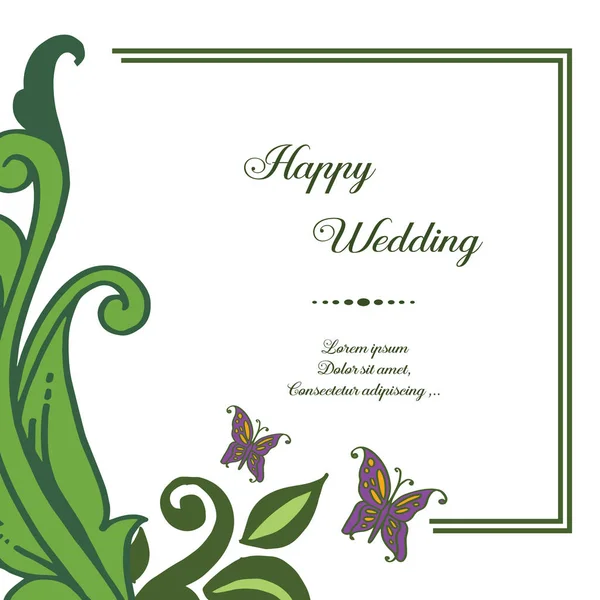 Soyut çiçek çerçevesi, doku zarif, dekorasyon kartı mutlu düğün. Vektör — Stok Vektör