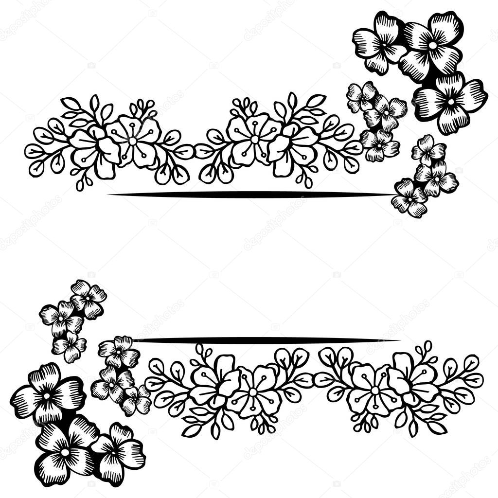 Vintage card, with black and white bouqet frames. Vector