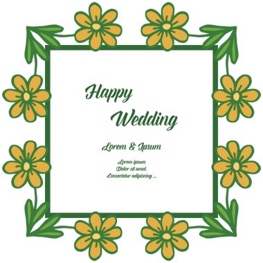 Sevimli çiçekler, çeşitli kartlar süsleme, mutlu düğün. Vektör