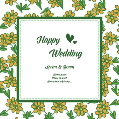 Sevimli çiçekler, çeşitli kartlar süsleme, mutlu düğün. Vektör