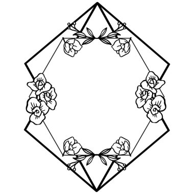 Gerçekçi izole çiçek çerçevesi, çeşitli kart, afiş, poster şablonu. Vektör