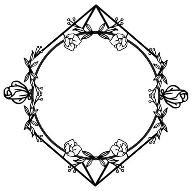 Çiçek tasarım kroki, çeşitli şekil çerçeve, duvar kağıdı benzersiz. Vektör