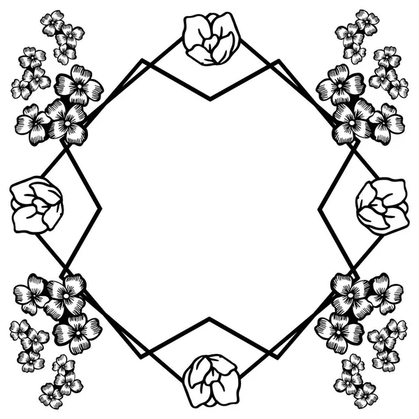 Λουλούδι σκίτσο σχέδιο, διάφορες σχήμα πλαίσιο, ταπετσαρία μοναδική. Διάνυσμα — Διανυσματικό Αρχείο