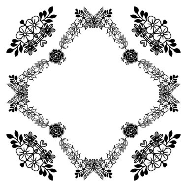 Desen benzersiz çerçeve, çeşitli güzel çiçekler, kartların süslü. Vektör