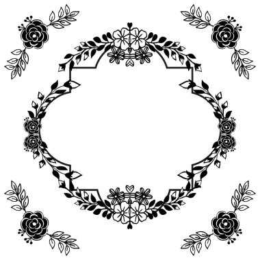 Desen benzersiz çerçeve, çeşitli güzel çiçekler, kartların süslü. Vektör