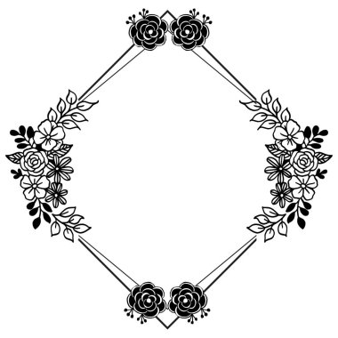 Desen benzersiz çerçeve, çeşitli güzel çiçekler, kartların süslü. Vektör