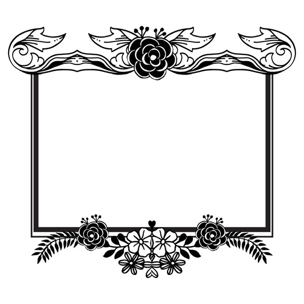 Elegant frame, met textuur mooie bloem en takken blad, ornament van verschillende kaarten. Vector — Stockvector