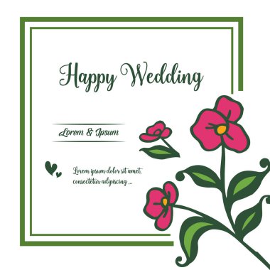 Renkli arka plan çiçek çerçeve, çeşitli kart mutlu düğün için duvar kağıdı. Vektör