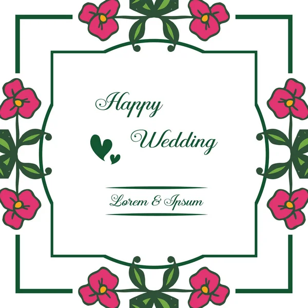 Färgglada bakgrund blommig ram, tapeter för olika kort Happy Wedding. Vektor — Stock vektor