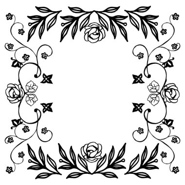 Beyaz arka plan üzerinde izole yaprak çiçek çerçeve kalabalık için Vintage kart. Vektör