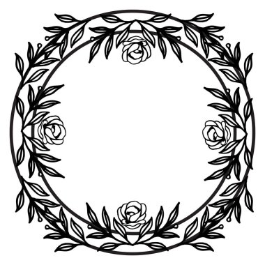 Beyaz arka plan üzerinde izole yaprak çiçek çerçeve kalabalık için Vintage kart. Vektör