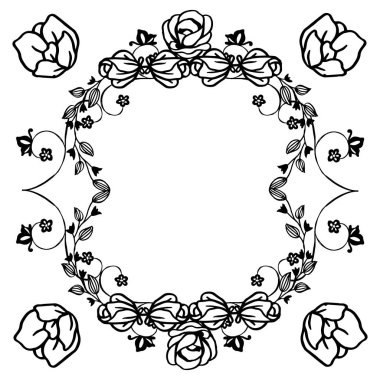 Çiçek çerçeve, soyut kenarlık, poster veya afiş için Dekor öğesi. Vektör