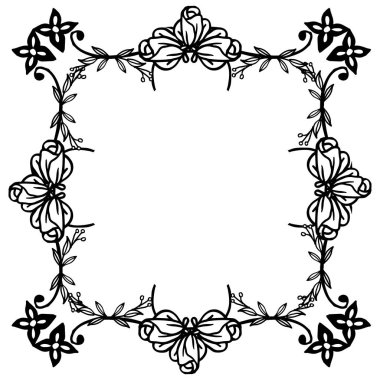 Çiçek çerçeve, soyut kenarlık, poster veya afiş için Dekor öğesi. Vektör
